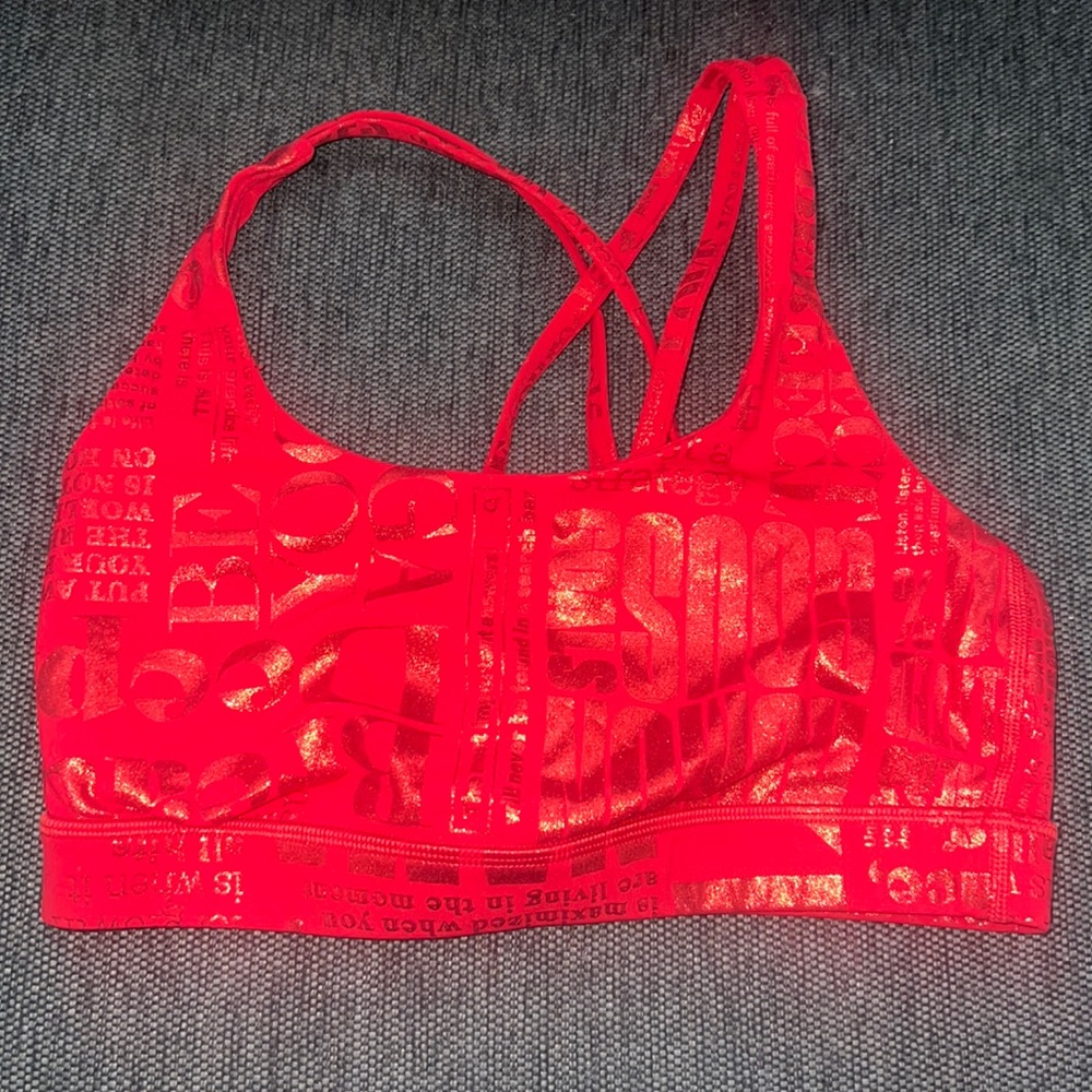 Like New Lululemon Energy Bra 20 YR LIMITED  Edition Manifesto Sport Bra - Picture 5 of 9